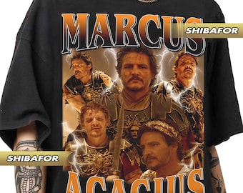 Pedro Pascal as Marcus Acacius Gladiator II Retro 90s style Vintage raptee Shirt