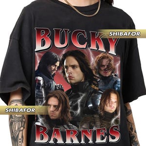Sebastian Stan as Bucky Barnes  Retro 90s style Vintage raptee Shirt