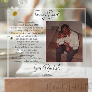 Personalized Photo Father Of The Bride Acrylic Plaque, Wedding Gift for Dad from Bride, Daughter to Father Wedding Present, Keepsake for Dad