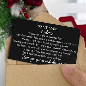 Mental Wallet Insert Card for Husband, Anniversary Gift for My Man, Long Distance Relationship Present for Boyfriend, Husband Birthday Gift