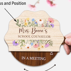 Custom School Counselor Office Spinner Sign, School Counselor Spinner Rotating Sign, Custom Statuses Spinner Sign, Psychologist Office Decor