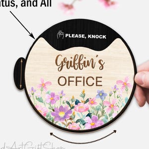 Personalized Door Sign with Rotating Status, Rotating & Spinning Office Sign with Custom Messages, Do Not Disturb/ In A Meeting Door Sign