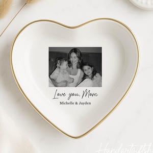 Personalized Photo Trinket Tray for Mom, Custom Ring Dish for Mother from Children, Mom Gifts on Mother's Day, Jewelry Holder for Mom