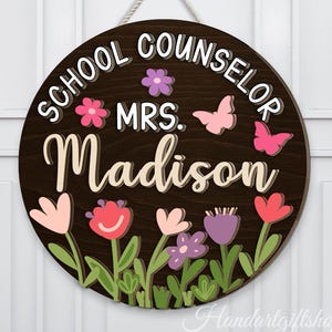 3D School Counselor Office Sign, Personalized School Psychologists Gift, School Counselor Door Sign, Guidance Counselor, Teacher Door Hanger