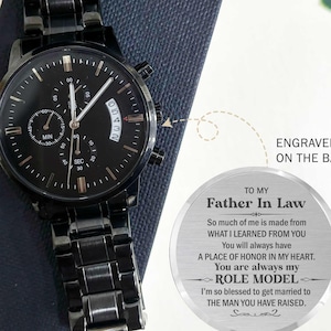 Father In Law Personalized Watch, Best Gift for Father In Law, Father In Law Birthday Present, Watch for Father In Law from Daughter in Law