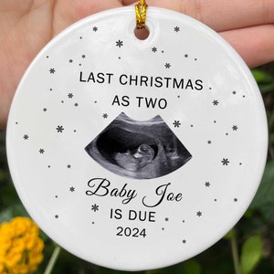 Last Christmas As Two Ornament, New Baby Ornament Gift, Pregnant Ornament, Baby Announcement Christmas Ornament Gift, New Parents Gifts