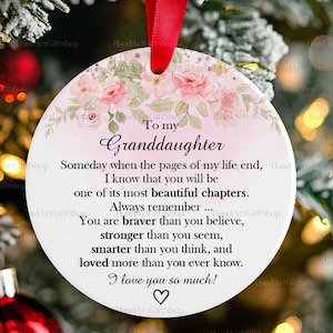 To My Beautiful Granddaughter, Granddaughter Christmas Ornament, Meaningful Gift for Granddaughter, Granddaughter Ornament from Grandparents