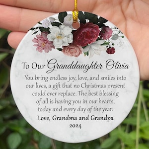 To Our Granddaughter Ornament, Granddaughter Christmas Ornament, Granddaughter Ornament 2024, Granddaughter Christmas Gift from Grandparents
