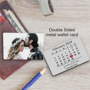 Personalised Calendar Insert Card Gift, Wallet Card Special Date Gift, Anniversary Gift The Day We Became Us Date, Romantic Gift For Couples