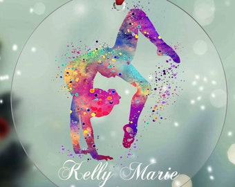 Personalized Gymnastics Acrylic Ornament, Gymnastics Christmas Ornament, Gymnastics Sister/Friend/Team Gift, Gymnastics Sports Ornament