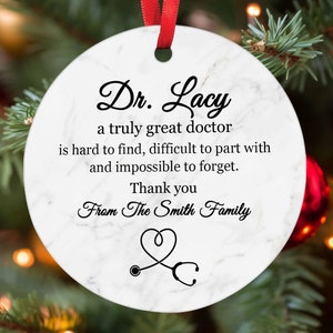 Personalized Doctor Ornament Gifts, Doctor Appreciation Gift, Thank You Doctor Ornament Gift, Doctor Retirement Gift, Doctor Christmas Gift