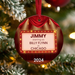 Personalized Theater Performance Christmas Ornament/Actor Actress Performer Ornament/Musical Play Stage Ornament/Theater Ornament Keepsake