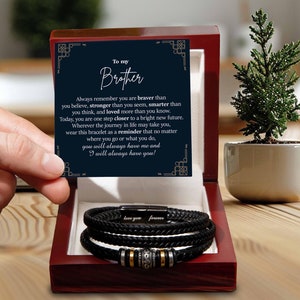 Meaningful Bracelet for Brother, Gift for Brother from Sister, Brother Birthday Present, Sister To Brother Leather Bracelet, Brother Jewelry