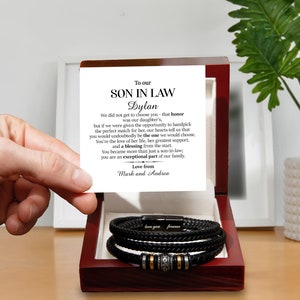 Bracelet for Son In Law, Personalized Gift for Son In Law, Son In Law Wedding Gift Idea, Son In Law Birthday Present, Jewelry for Son In Law