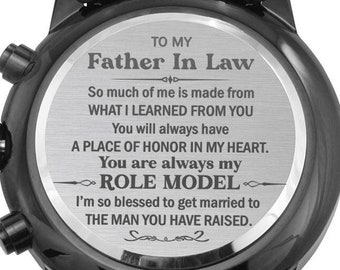 Schwiegervater personalisierte Uhr, bestes Geschenk für Schwiegervater, Schwiegervater Geburtstagsgeschenk, Uhr für Schwiegervater von Schwiegertochter