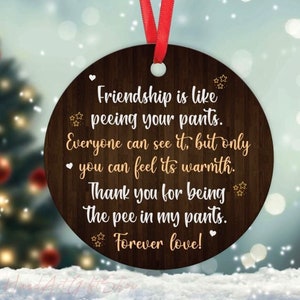 Friendship Is Like Peeing Your Pants, Funny Christmas Ornament Gifts for Best Friend, Best Friend Ornament, Friendship Keepsake Christmas