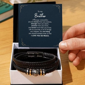 Personalized Leather Bracelet for Men (FB-28) - ShopFrommomo