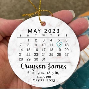 Baby Ornament First Christmas, Baby&#39;s First Christmas Ornament 2024, Custom Baby&#39;s Ornament, Birth Announcement Gift, New Baby Ornament