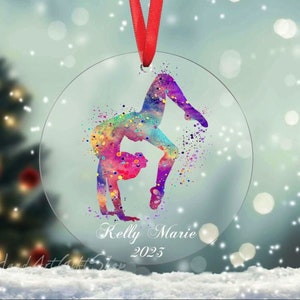 Personalized Gymnastics Acrylic Ornament, Gymnastics Christmas Ornament, Gymnastics Sister/Friend/Team Gift, Gymnastics Sports Ornament