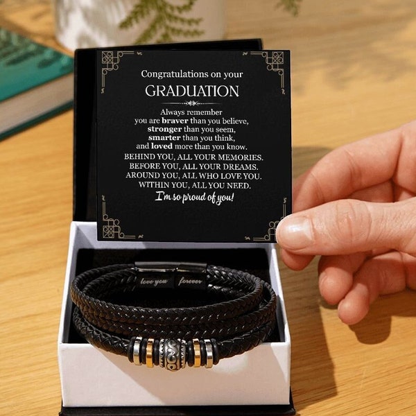 Graduate Armband Geschenk für Jungen, Abschlussgeschenk für ihn, Bestes Geschenk für College-Abschluss, Geschenk für neues graduate, Graduierung männliches Geschenk 2024