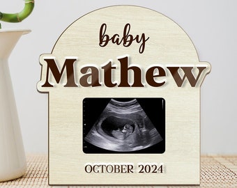 To New Moms Personalized Ultrasound Picture Frame, Custom Baby Name Announcement, Parents-To-Be Pregnancy Photo Gift, Mom Mother's Day Gift