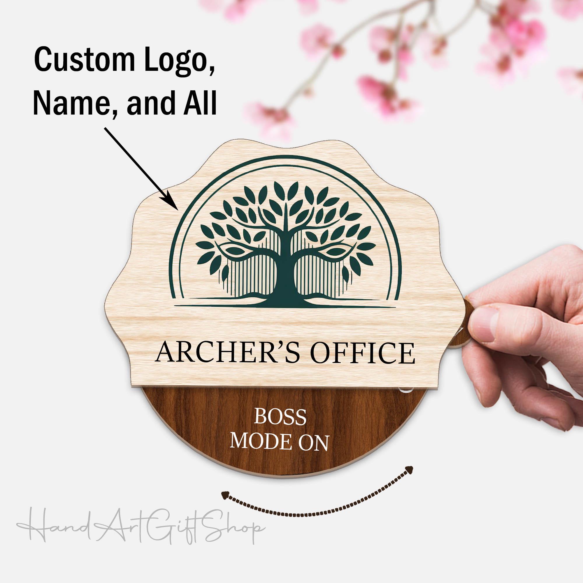 Customizable Logo Work From Home Privacy Sign, Personalized Home Door Spin Sign, Do Not Disturb Sign, Rotating & Spinning Office Sign