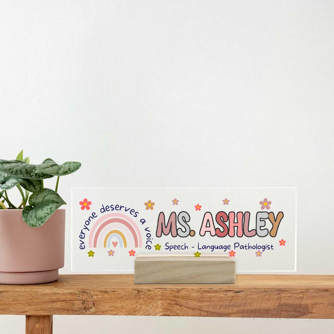 Speech Therapy Desk Name Plate SLP Gifts, Speech Language Pathologist ...