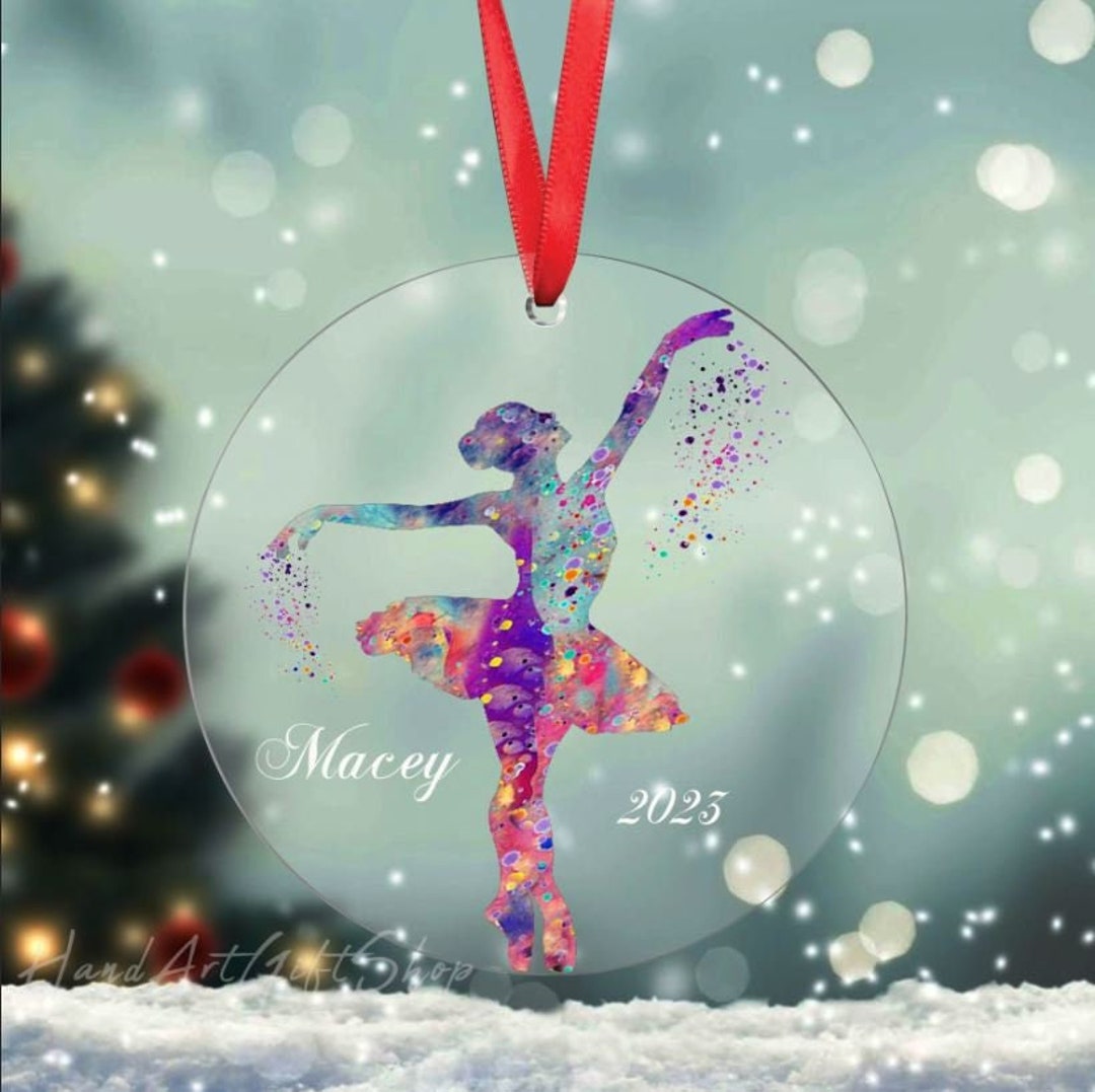 Personalized Ballerina Acrylic Ornament, Ballerina Christmas Ornament ...