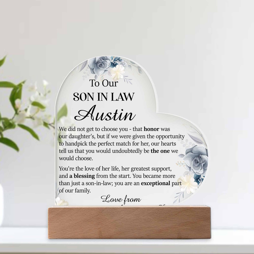 Personalized Plaque Gift for Son in Law, Son in Law Wedding Day Gift ...