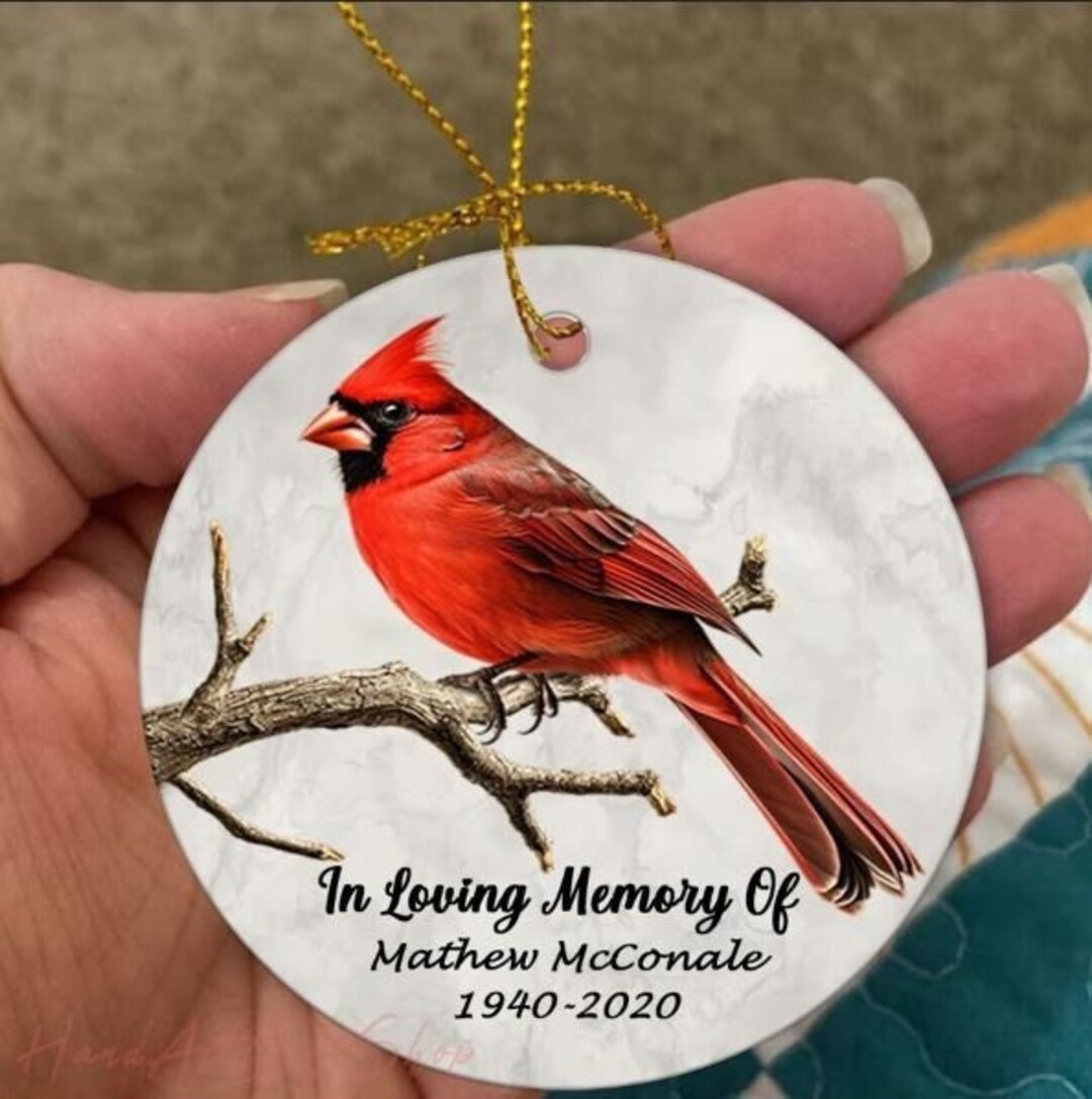 Cardinal Ornament, in Loving Memory Memorial Christmas Ornament ...