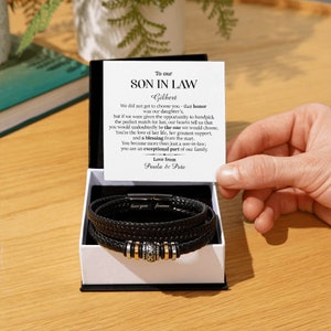 Bracelet pour gendre, cadeau personnalisé pour gendre, idée cadeau mariage gendre, cadeau d'anniversaire gendre, bijoux pour gendre image 8