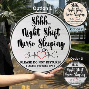 Nurse Sleeping Door Sign, Night Shift Nurse Round Sign, Do Not Disturb Sign for Nurse, Nurse Sleeping Sign, Nursing Students Grad Gift Ideas