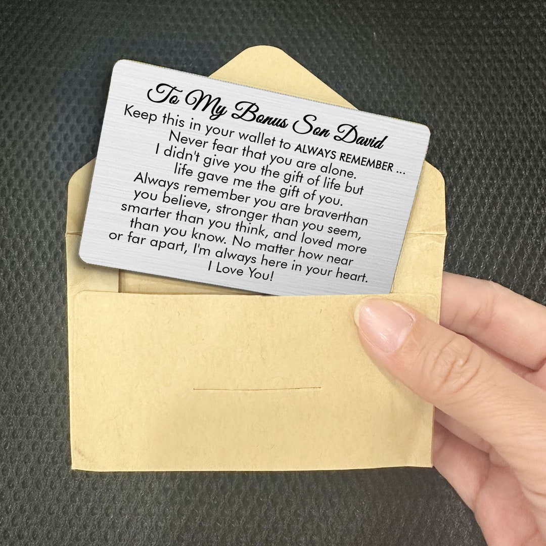 Bonus Son Wallet Card, Bonus Son Gift Personalized, Wallet Insert Card ...