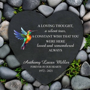 Custom Memorial Garden Stone, Slate Grave Marker Gift, Gift for Loss of a Loved One, Bereavement Stone Gift, In Loving Memory Stone Gift