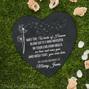 Personalized Memorial Stone Gift, May the Winds of Heaven Blow Softly Stone, Loss of a Loved One Gifts, Sympathy Gift, Slate Grave Marker