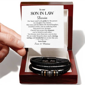 Bracelet pour gendre, cadeau personnalisé pour gendre, idée cadeau mariage gendre, cadeau d'anniversaire gendre, bijoux pour gendre image 5