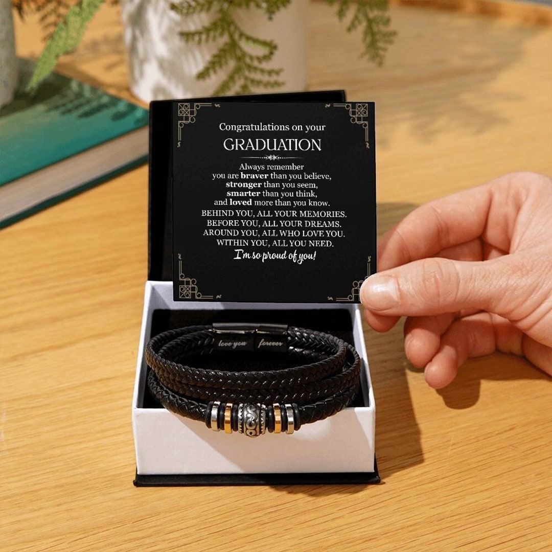 Graduate Bracelet Gift for Boys, Graduation Gift for Him, Best Gift for