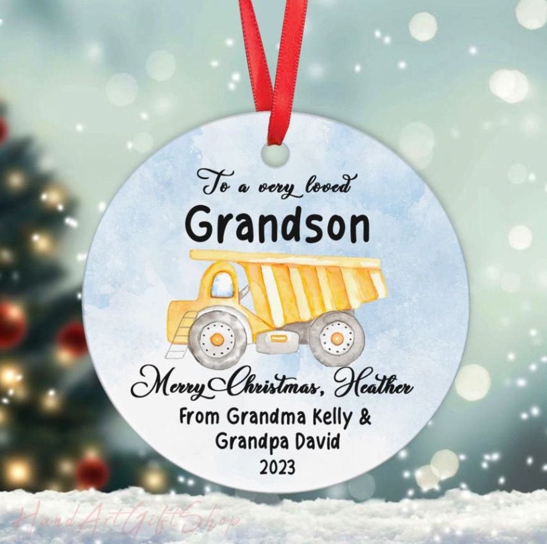 Personalized Grandson Ornament From Grandparents, Cute Christmas Gifts