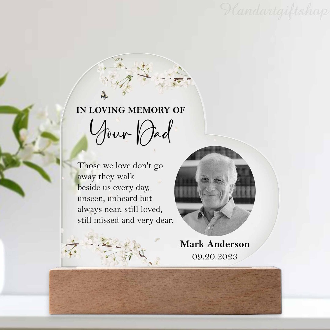 Personalized Memorial Photo Heart Plaque - Bereavement Gifts