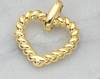 18k Solid Gold Heart Pure Love Pendant