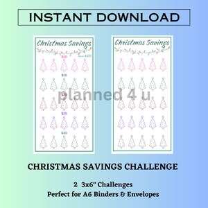 Desafío de ahorro navideño, Desafíos de ahorro imprimibles, Descarga instantánea, Sobre para efectivo, Presupuesto, Relleno de efectivo, Fondos de emergencia en formato PDF A6