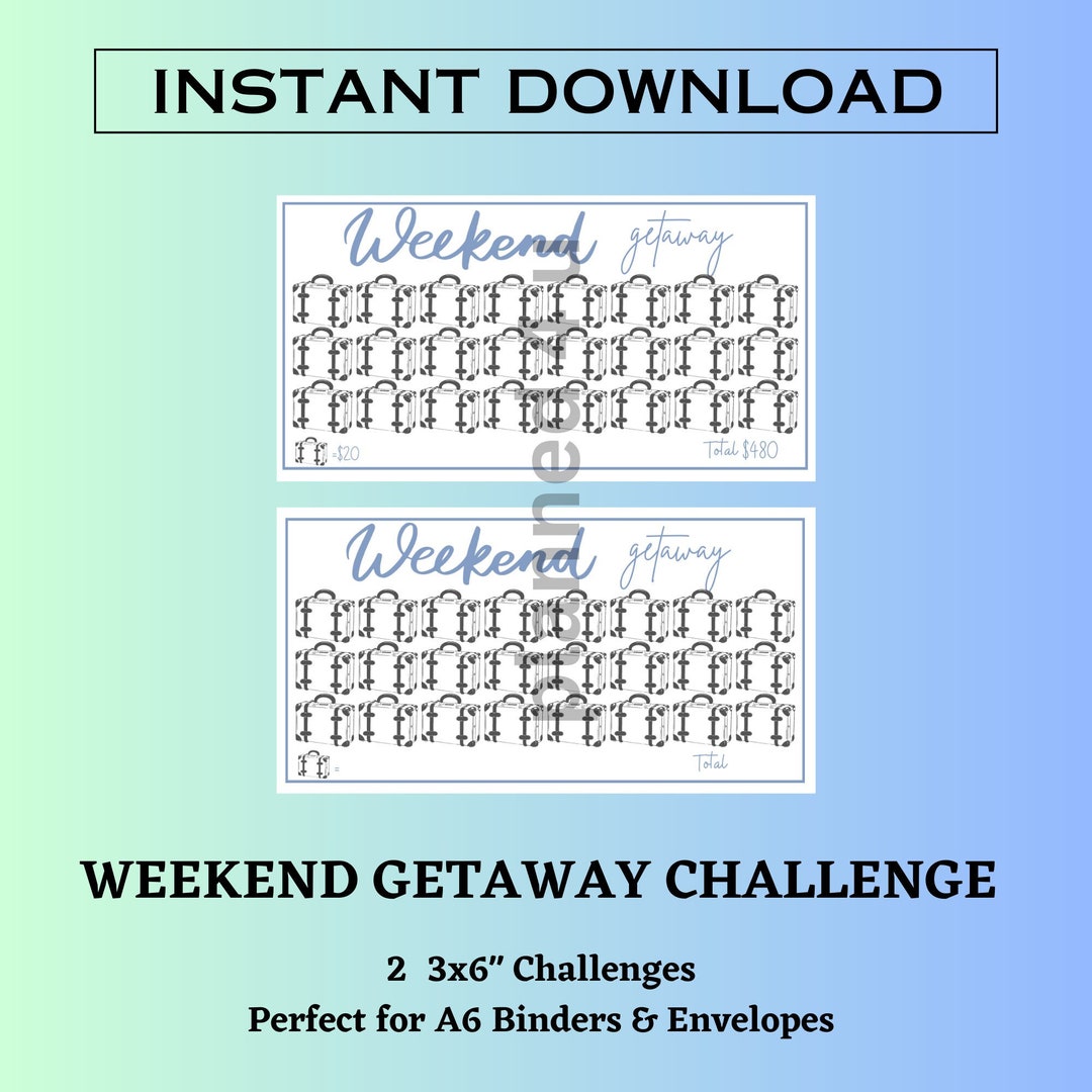 Weekend Getaway Savings Challenge: A6 Budget Binder Insert (digital ...