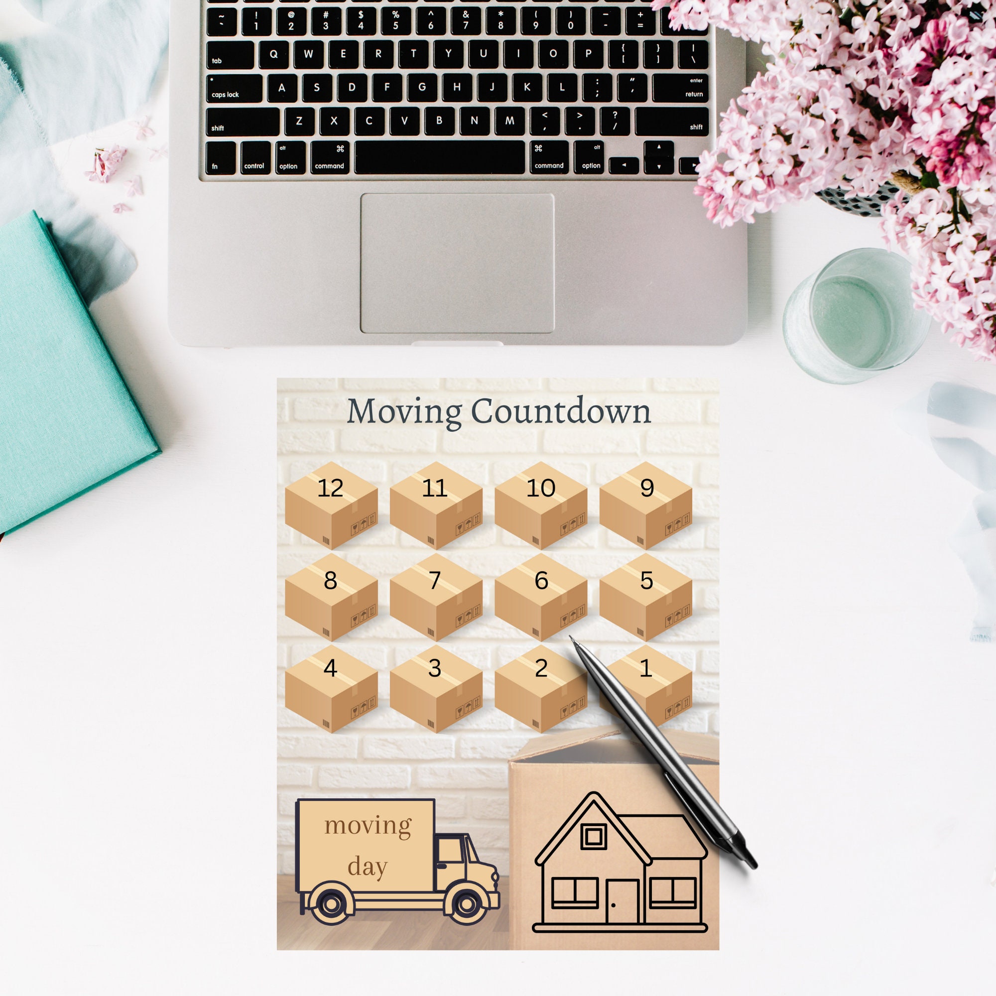 Moving Countdown: 12 Day Tracker, Printable Calendar (digital Download ...