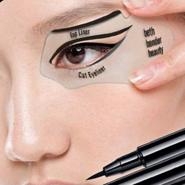 MAKEUP TOOL | 2 pcs Eyeliner Stencil - Eyeshadow Guide, Smokey Cat, Quick Eye Makeup Tool Set | Party | Gift | Women | Beauty | Cosmetic