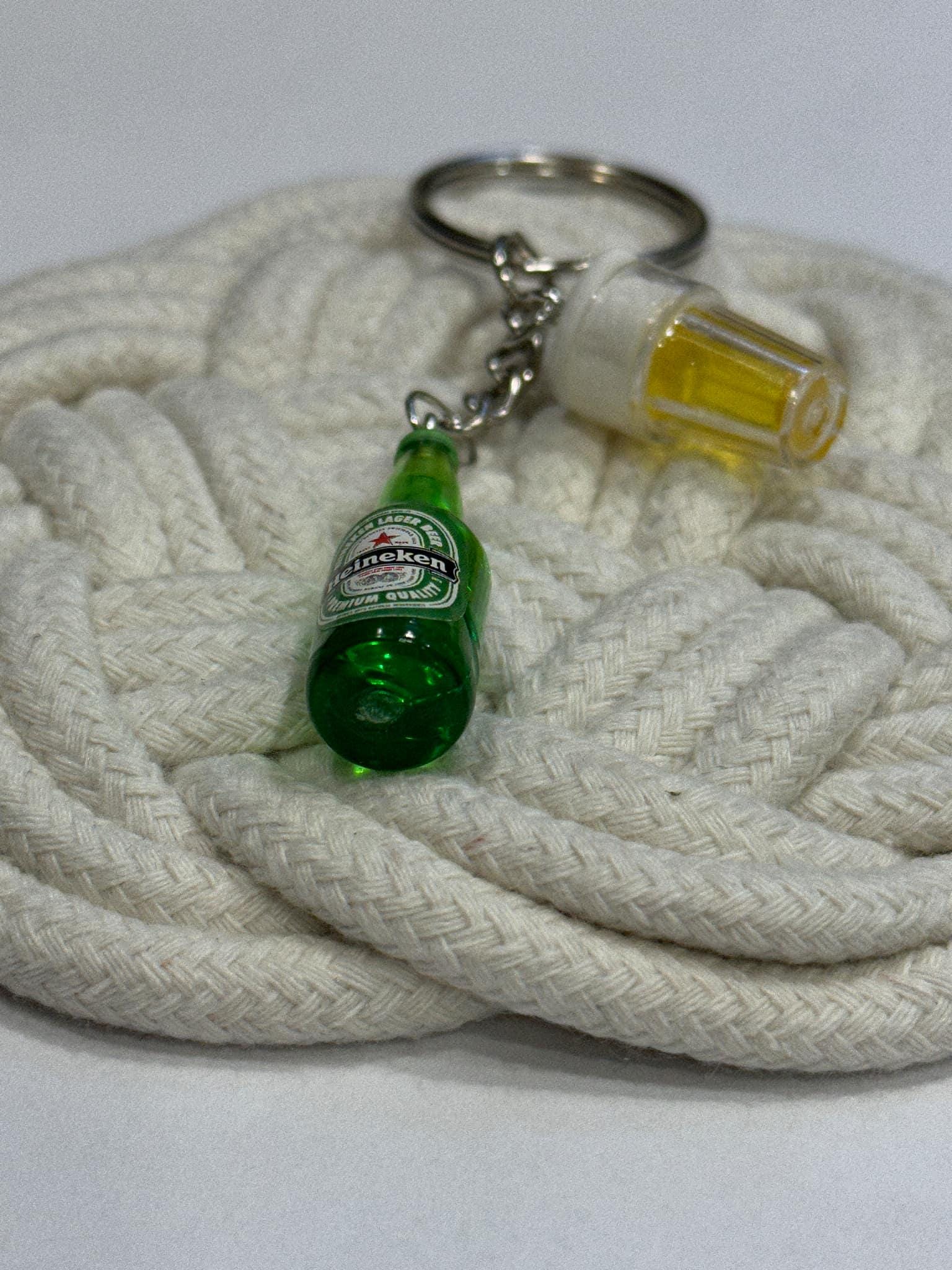 Mini Heineken Beer Keychain With Beer Cup | Handmade Bar-themed Jewelry ...