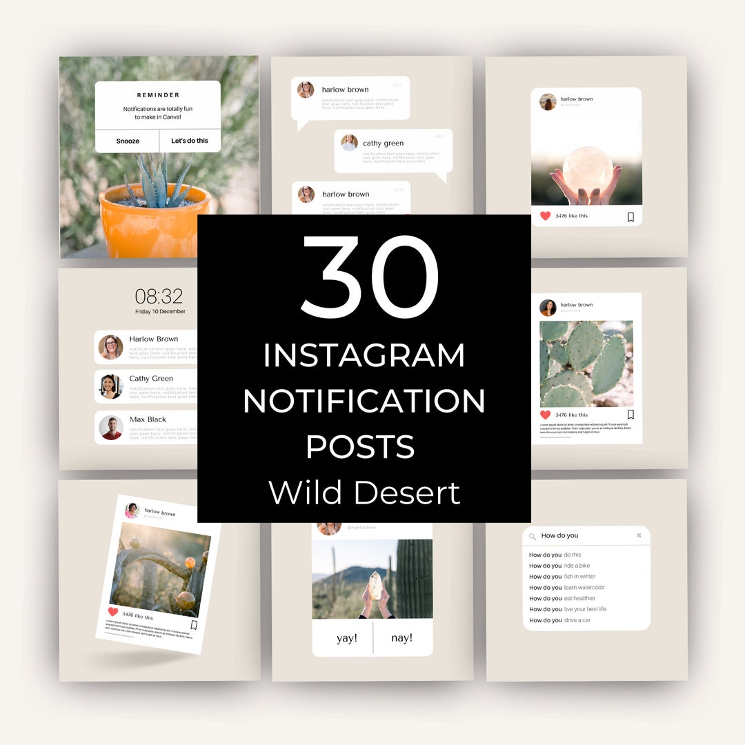 30 Instagram Notification Post Template for Therapists in - Etsy