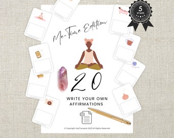 Write Your Own Affirmations - Me Time Edition - Self Care - Therapist Tool - Psychologist - Counsellor - Positivity - Therapy - PDF