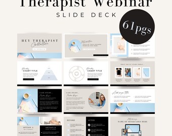 Webinar, Masterclass, Presentation, Slide Deck Template for Therapists, Canva, Editable, Presentation, E-Course Slides,