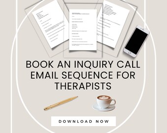 Book a Call Email Sequence for Therapists That Want More Bookings - Template - Instant Download - Counselor - Counsellor - Psychologist