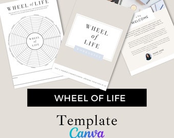 Wheel of Life Template - Lead Magnet - Freebie - Free - Opt In - Therapist - Canva - Beige - Modern - Counsellor - Life Coach
